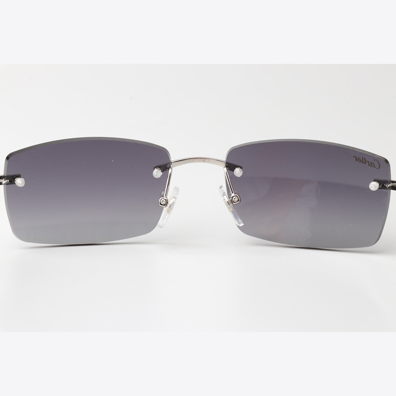 Cartier CT_3524012 White Mix Black Buffalo Sunglasses In Silver Gradient Gray - DopestKickz