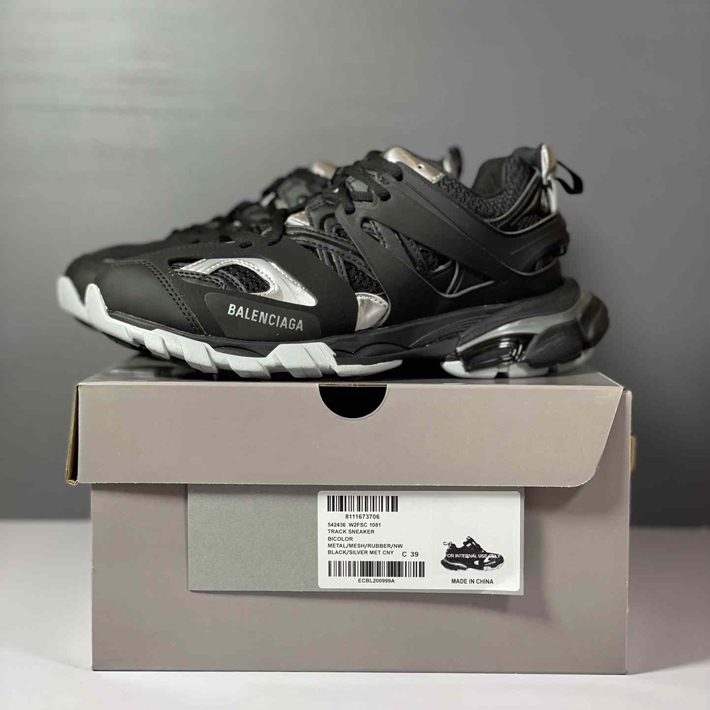 Balenciaga Track Sneaker 'Black Silver' - DopestKickz