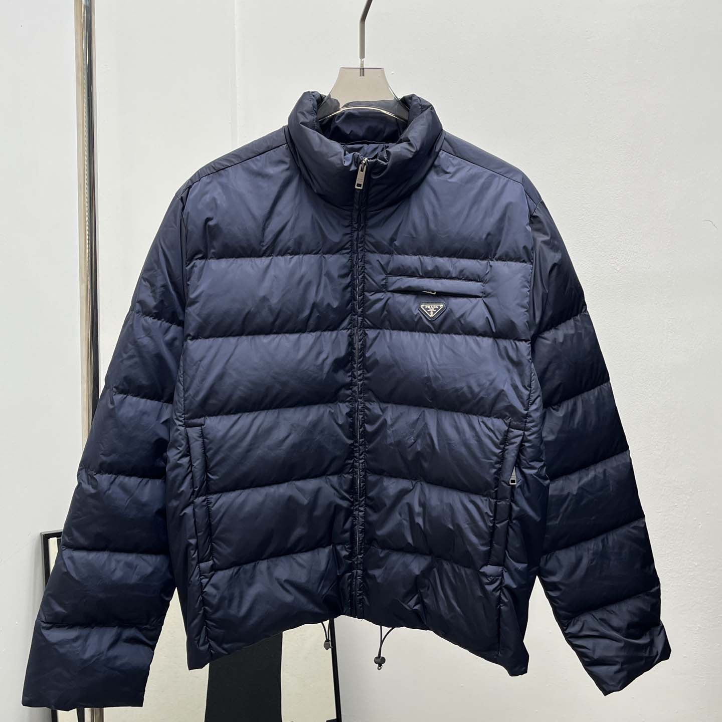 Prada Re-nylon Down Jacket In Navy Blue - DopestKickz