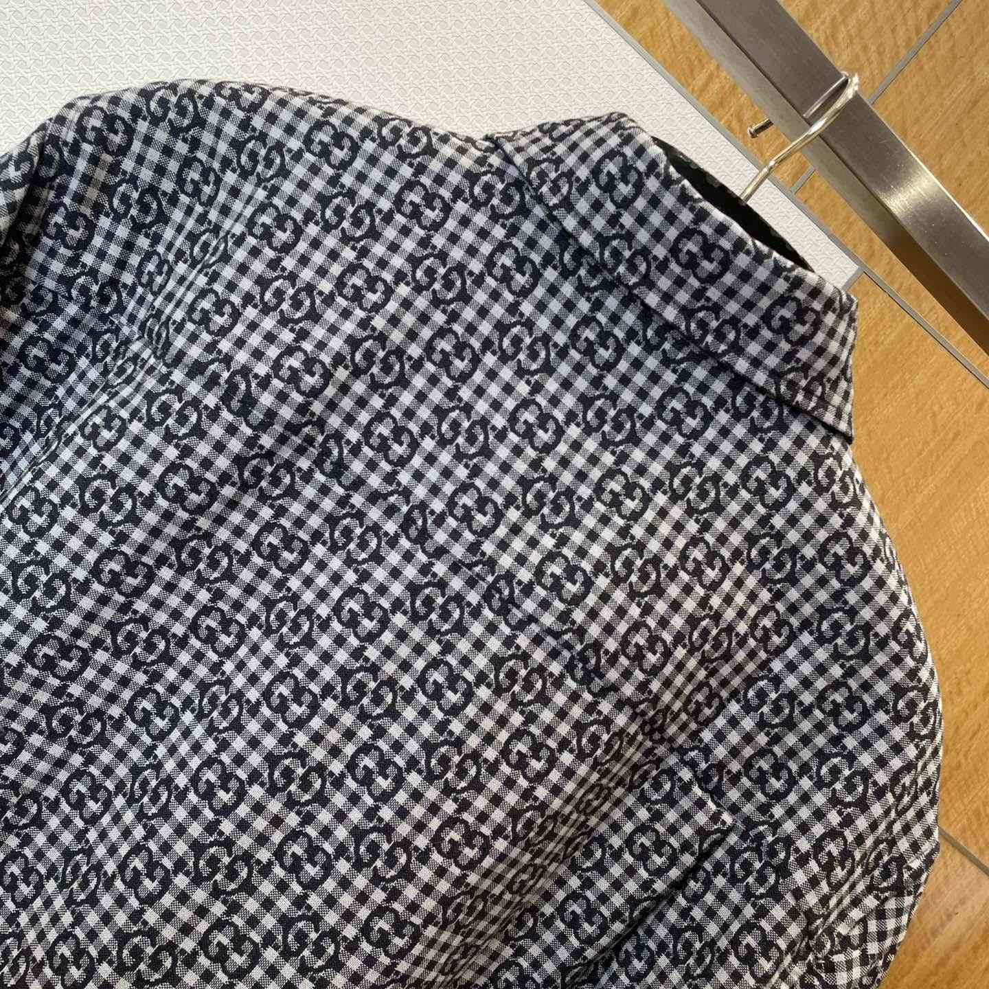Gucci GG Gingham Cotton Wool Jacquard Shirt - DopestKickz