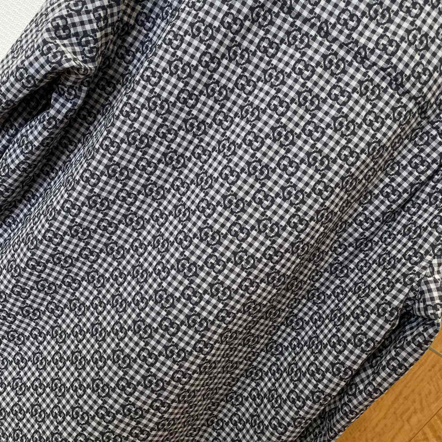 Gucci GG Gingham Cotton Wool Jacquard Shirt - DopestKickz