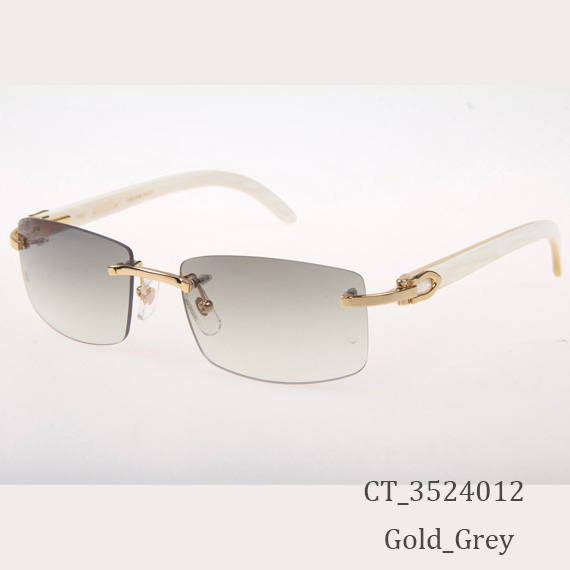 Cartier CT_3524012 White Buffalo Sunglasses In Gold Grey - DopestKickz
