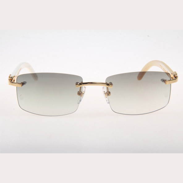 Cartier CT_3524012 White Buffalo Sunglasses In Gold Grey - DopestKickz
