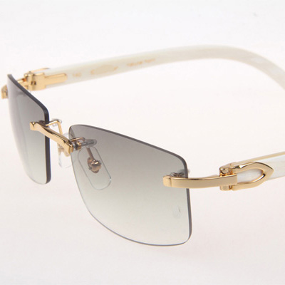 Cartier CT_3524012 White Buffalo Sunglasses In Gold Grey - DopestKickz