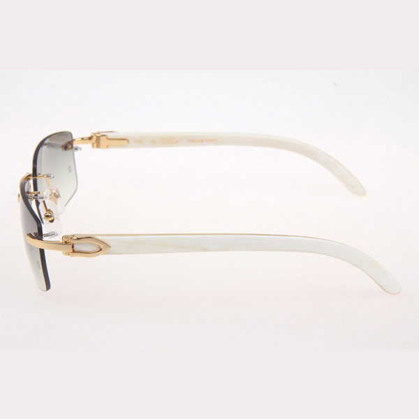 Cartier CT_3524012 White Buffalo Sunglasses In Gold Grey - DopestKickz