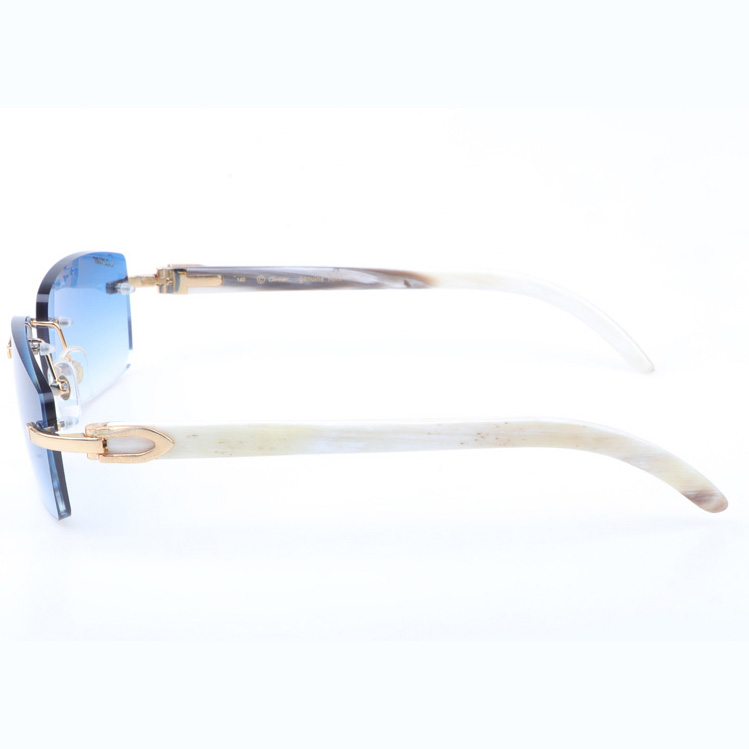 Cartier CT_3524012 White Buffalo Sunglasses In Gold Gradient Blue - DopestKickz