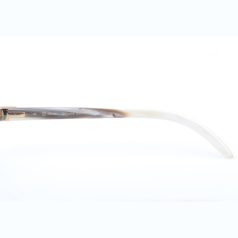Cartier CT_3524012 White Buffalo Sunglasses In Gold Gradient Blue - DopestKickz