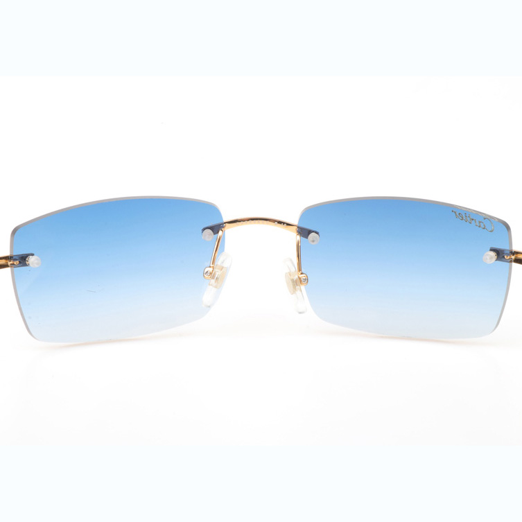 Cartier CT_3524012 White Buffalo Sunglasses In Gold Gradient Blue - DopestKickz