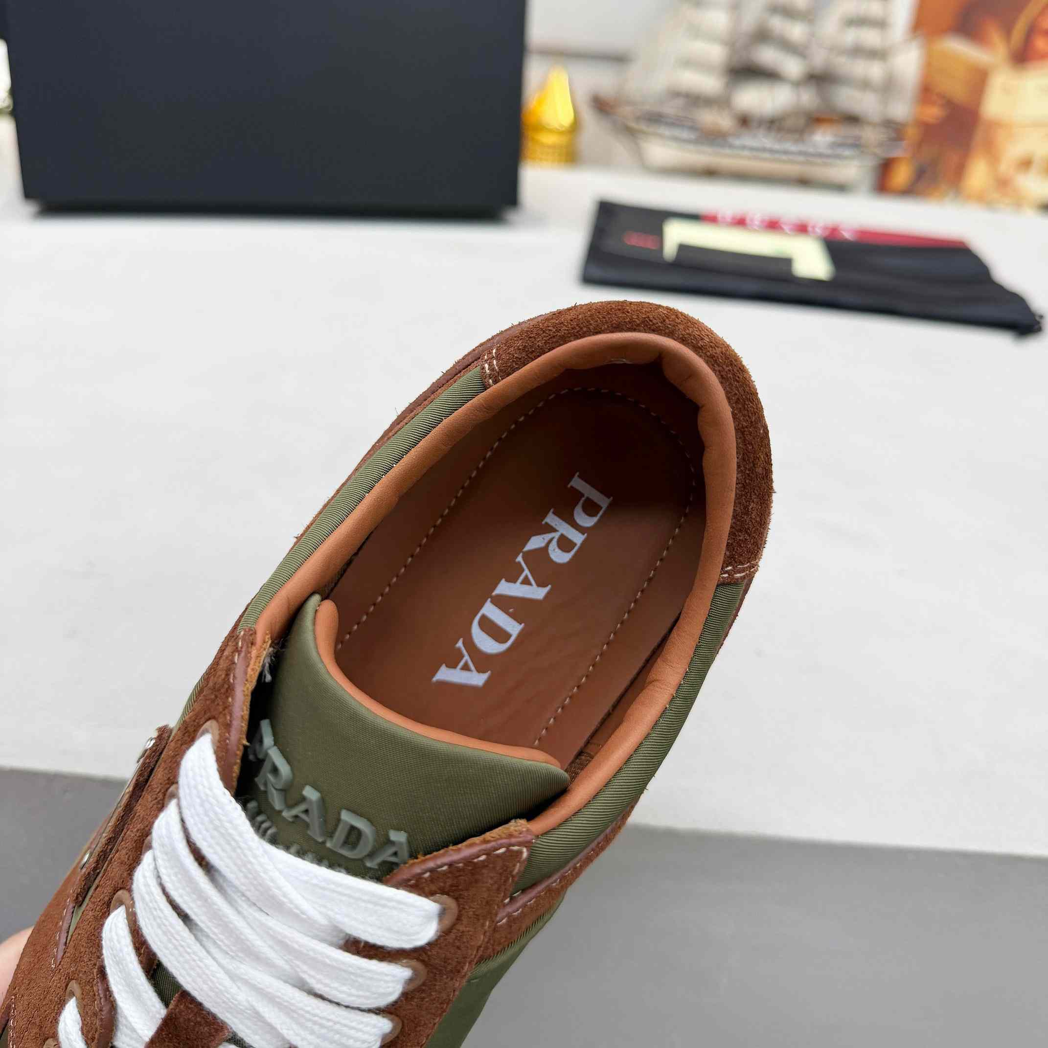 Prada Downtown Re-Nylon And Suede Sneakers - DopestKickz