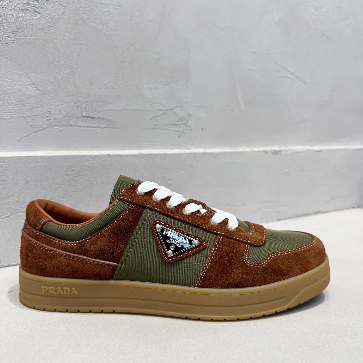 Prada Downtown Re-Nylon And Suede Sneakers - DopestKickz