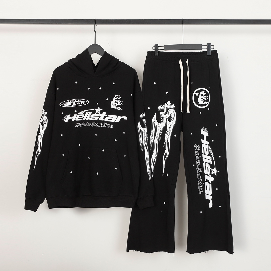 Hellstar Cotton Hoodie And Sweatpant - DopestKickz