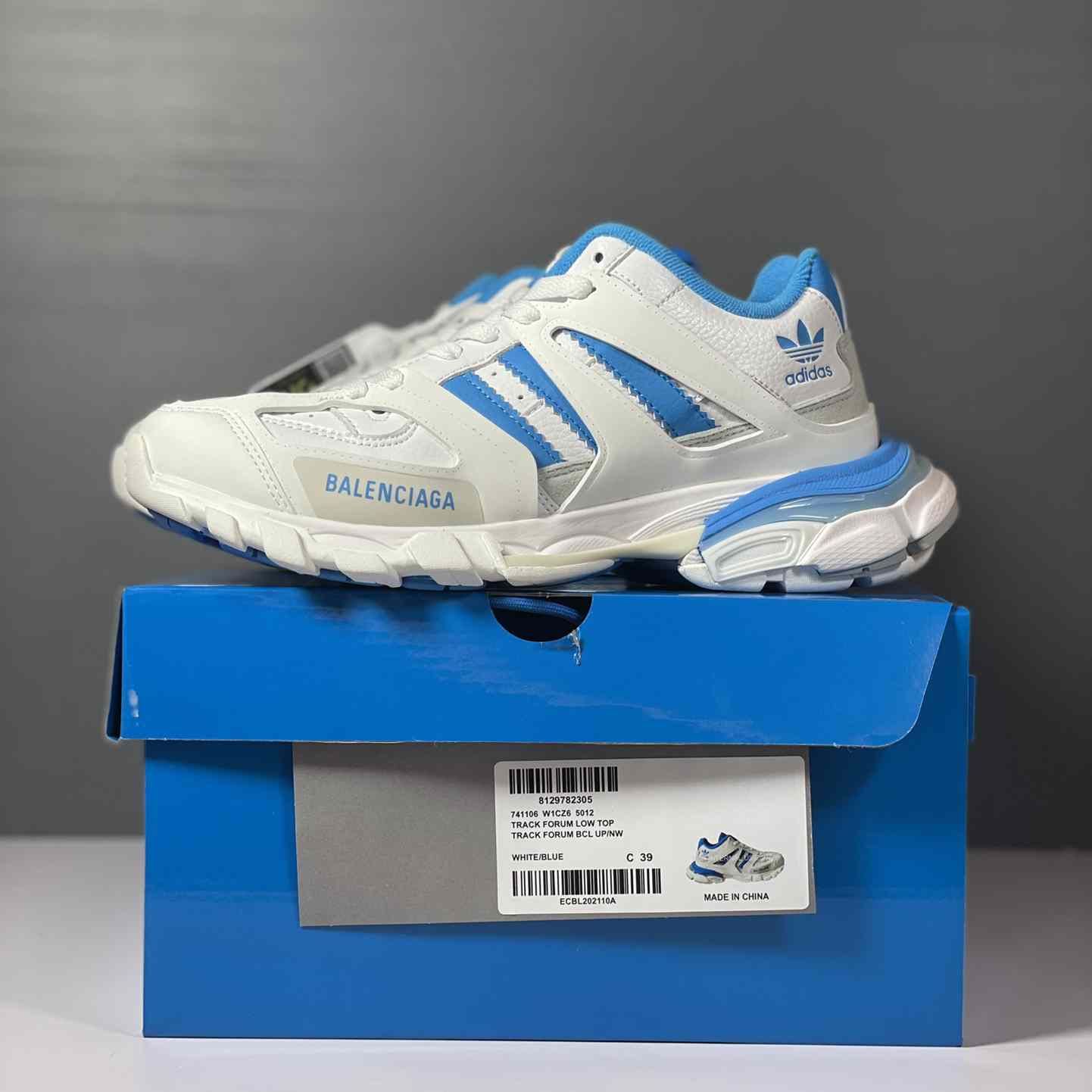 Balenciaga Track Forum x adidas White Blue - DopestKickz