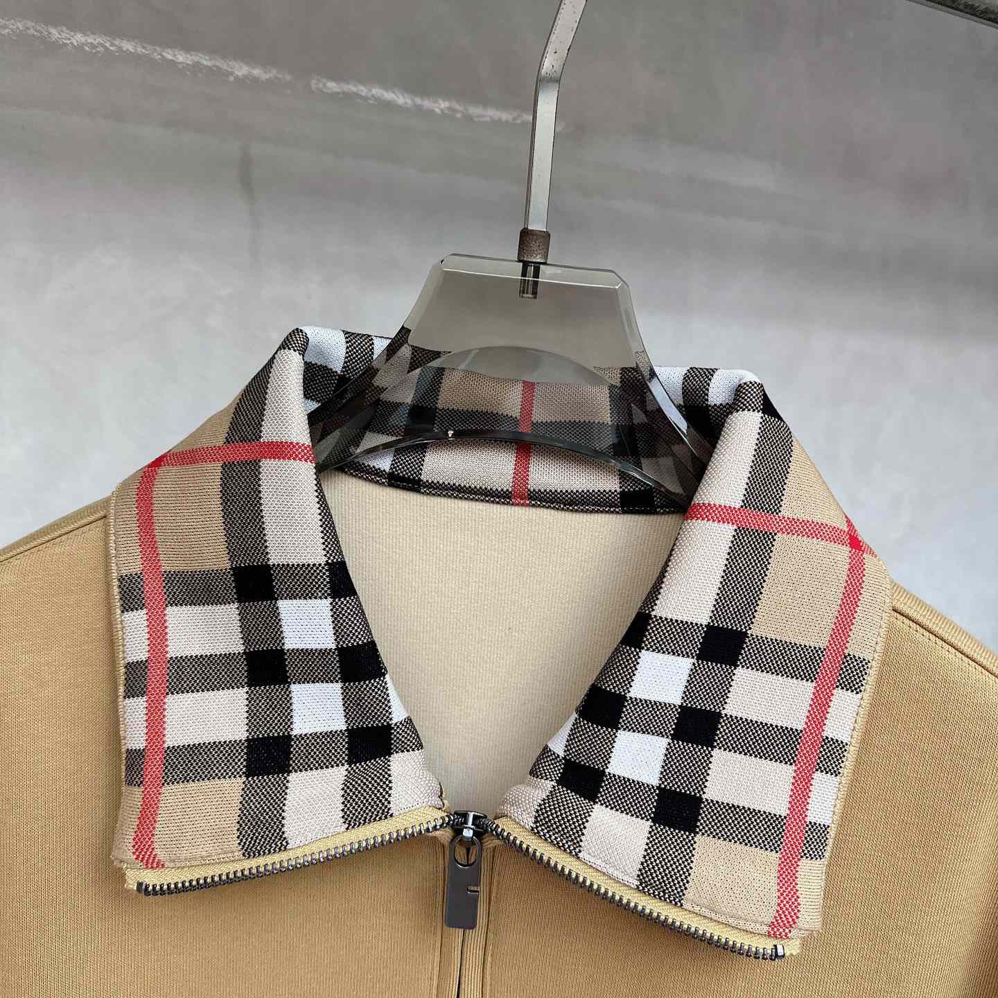 Burberry Check Collar Cotton Half-zip Sweatshirt - DopestKickz
