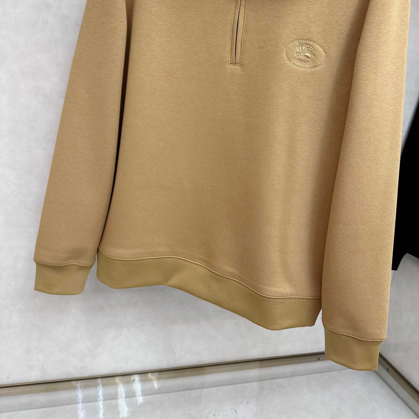 Burberry Check Collar Cotton Half-zip Sweatshirt - DopestKickz