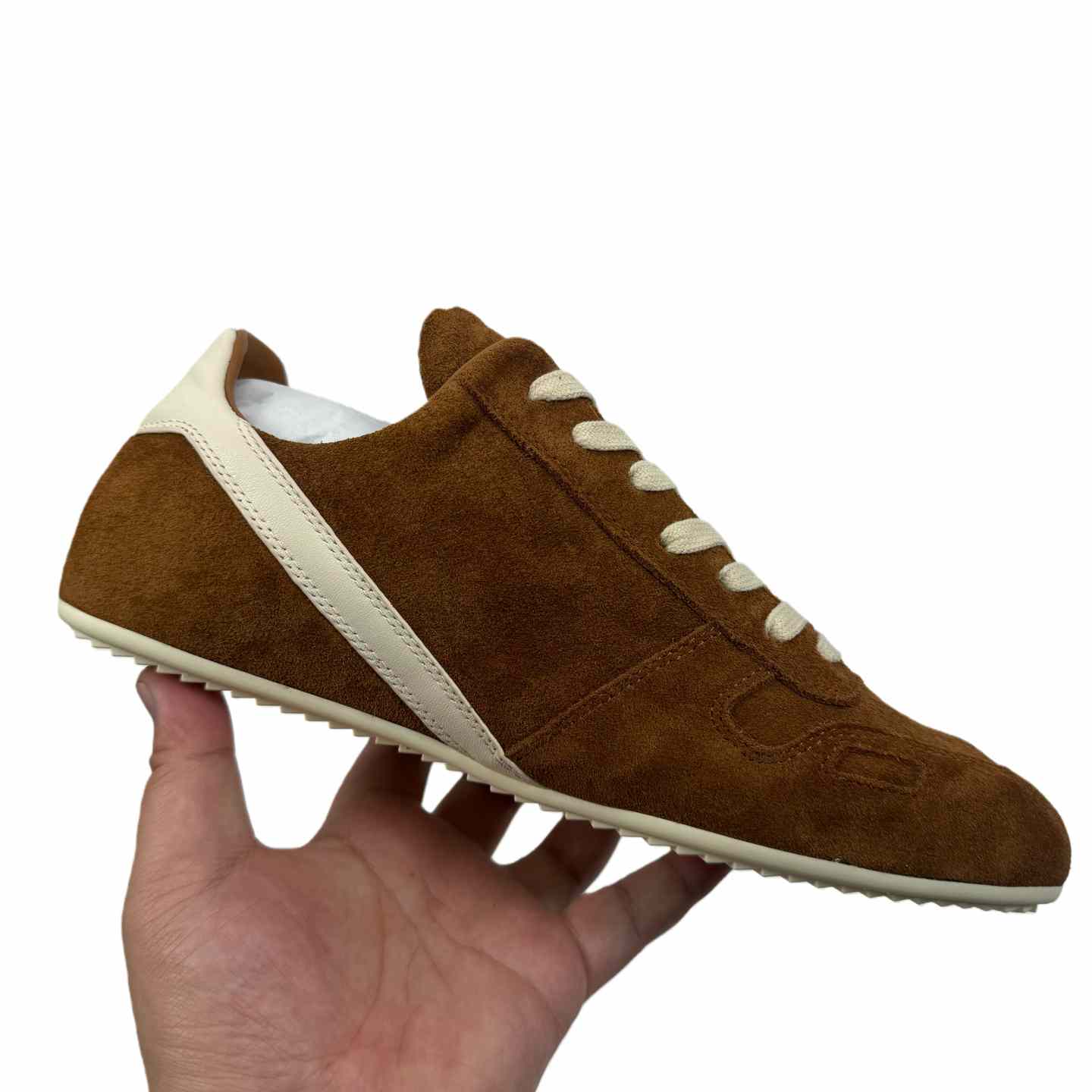 Rick Owens Minimal Sneak Suede Leather Panel Sneakers - DopestKickz