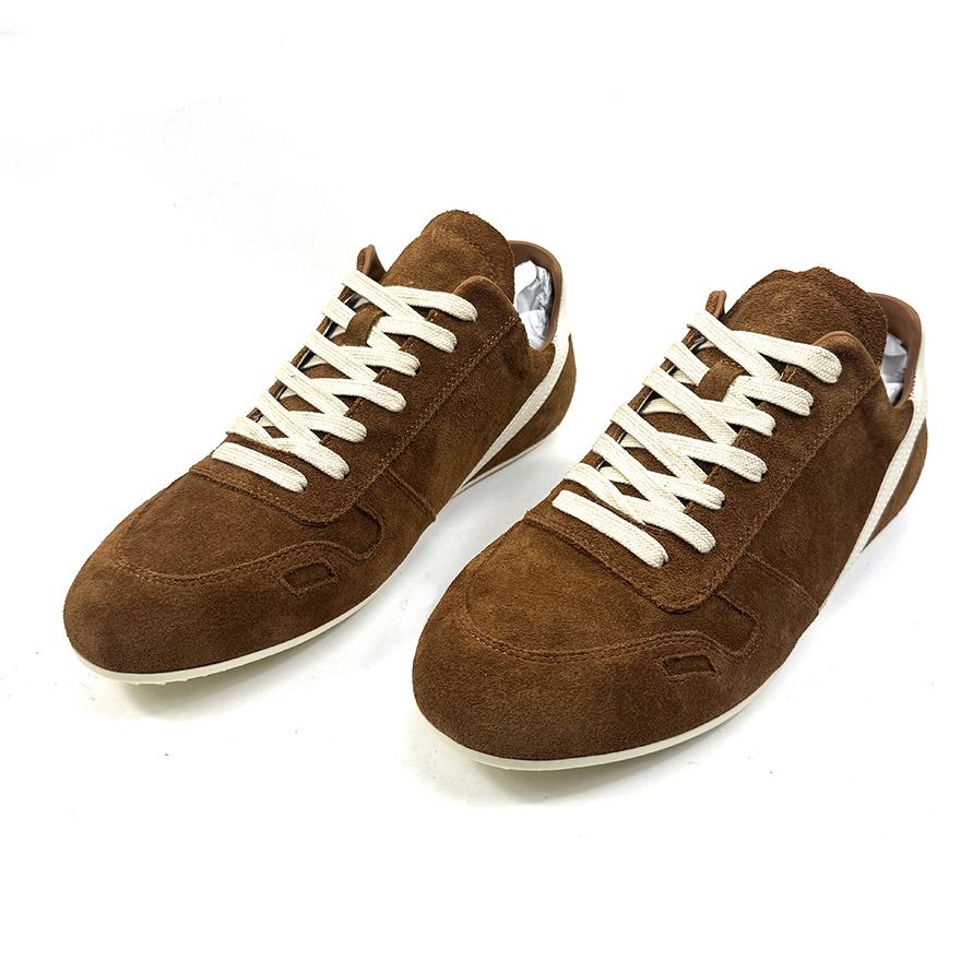 Rick Owens Minimal Sneak Suede Leather Panel Sneakers - DopestKickz
