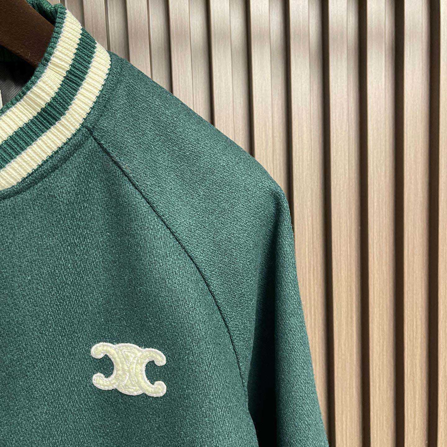 Celine Triomphe Teddy Jacket In Textured Wool - DopestKickz