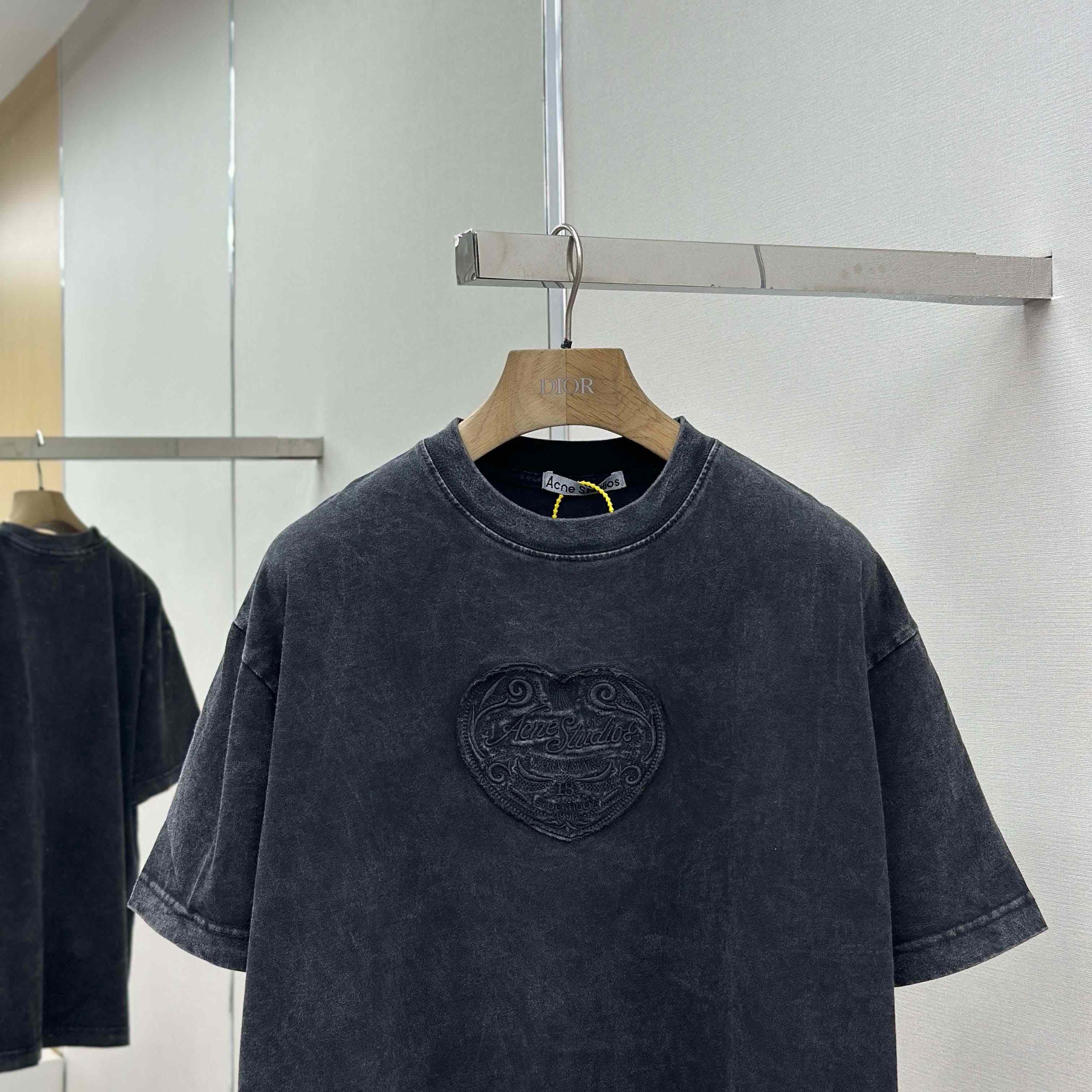 Acne Studios Logo T-shirt - Faded black - DopestKickz