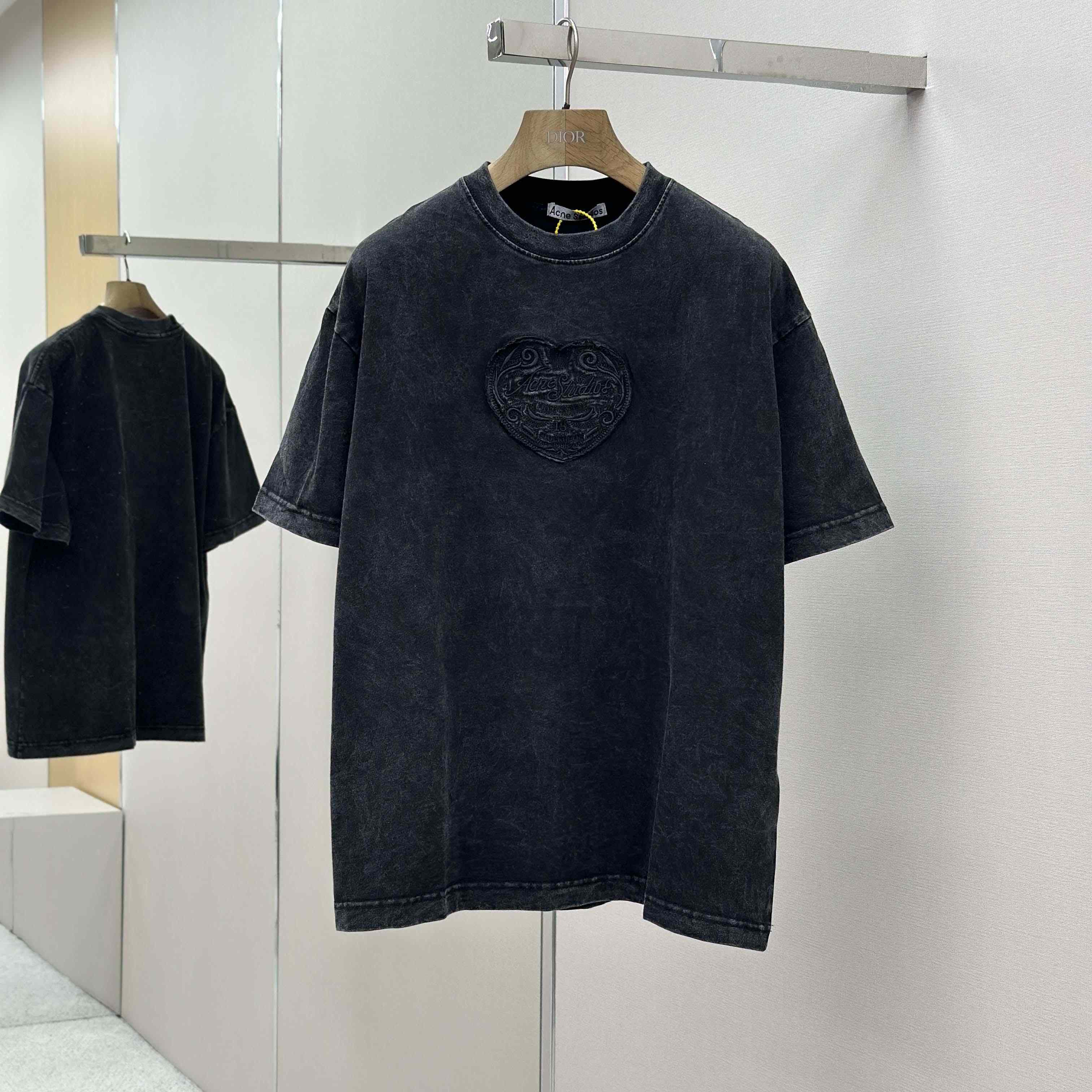 Acne Studios Logo T-shirt - Faded black - DopestKickz