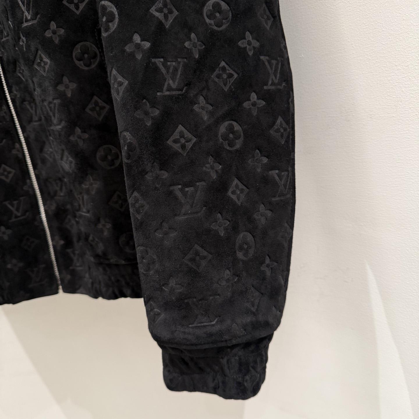 Louis Vuitton Monogram Debossed Suede Tracksuit Jacket   - DopestKickz