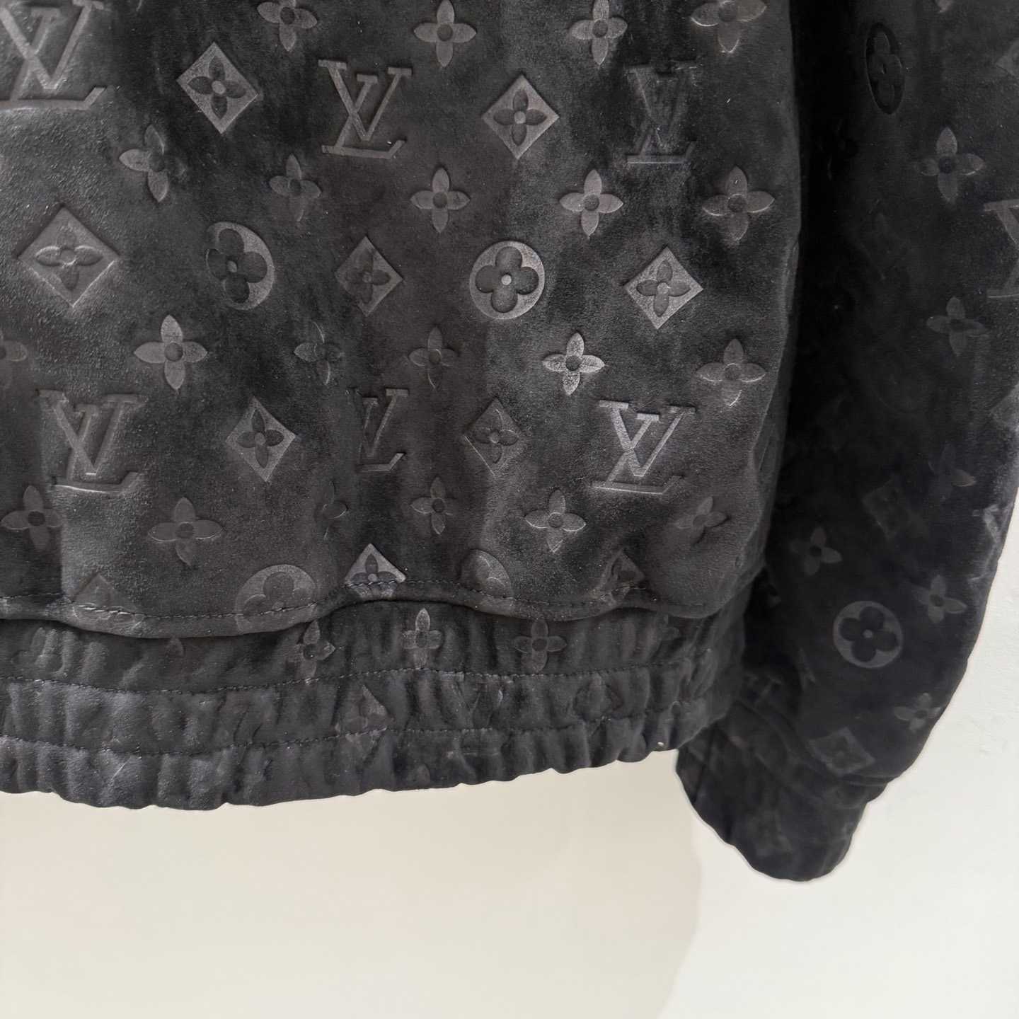 Louis Vuitton Monogram Debossed Suede Tracksuit Jacket   - DopestKickz