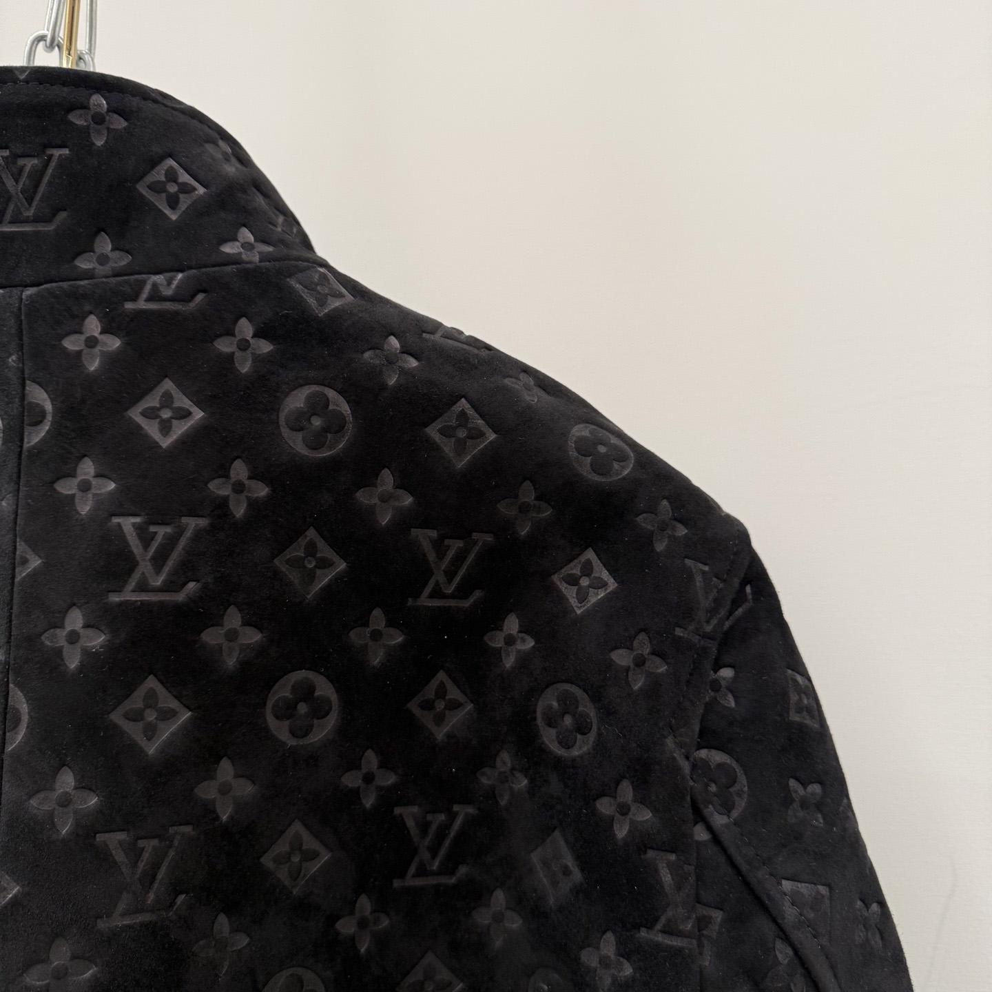Louis Vuitton Monogram Debossed Suede Tracksuit Jacket   - DopestKickz