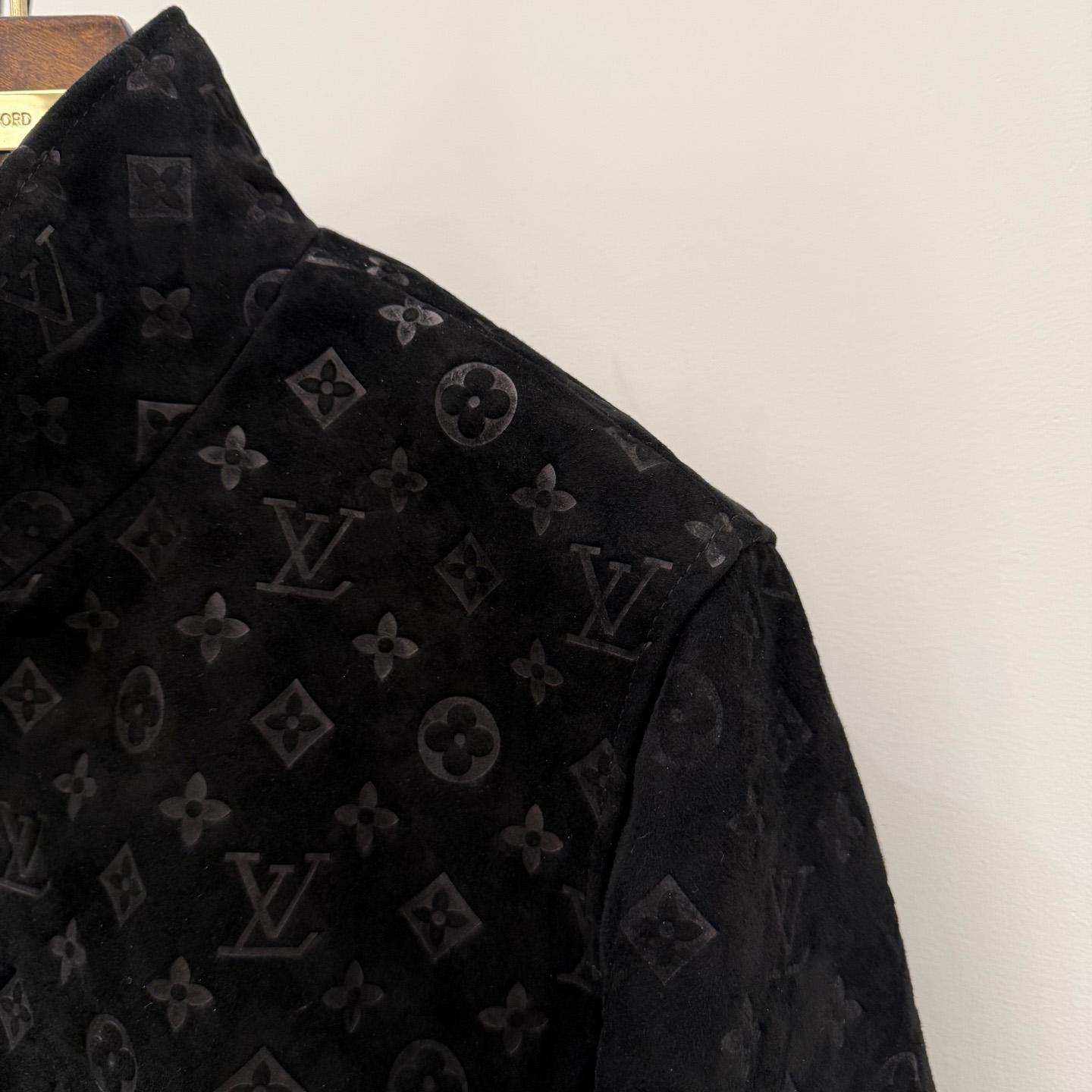 Louis Vuitton Monogram Debossed Suede Tracksuit Jacket   - DopestKickz