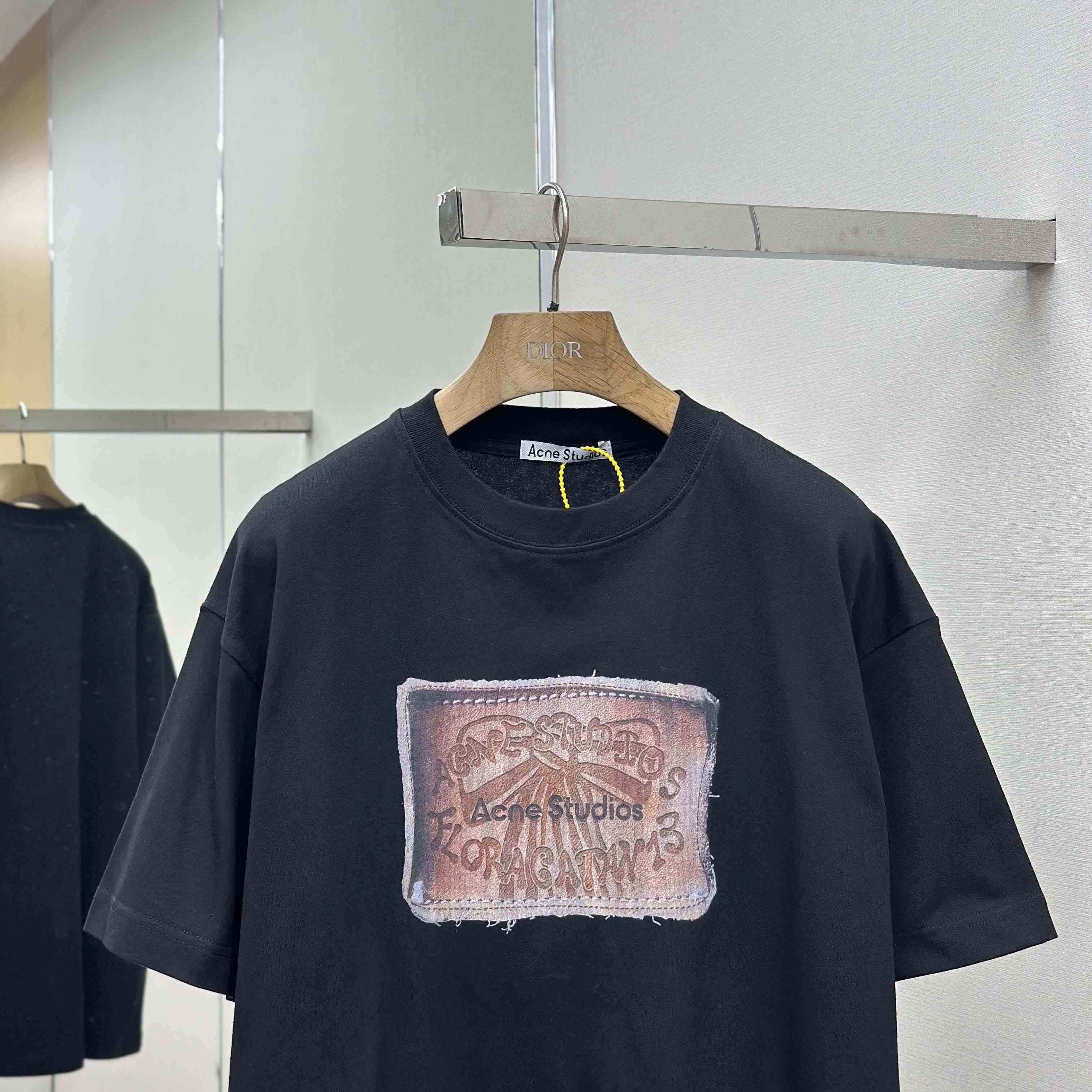 Acne Studios Logo T-shirt-Faded black - DopestKickz
