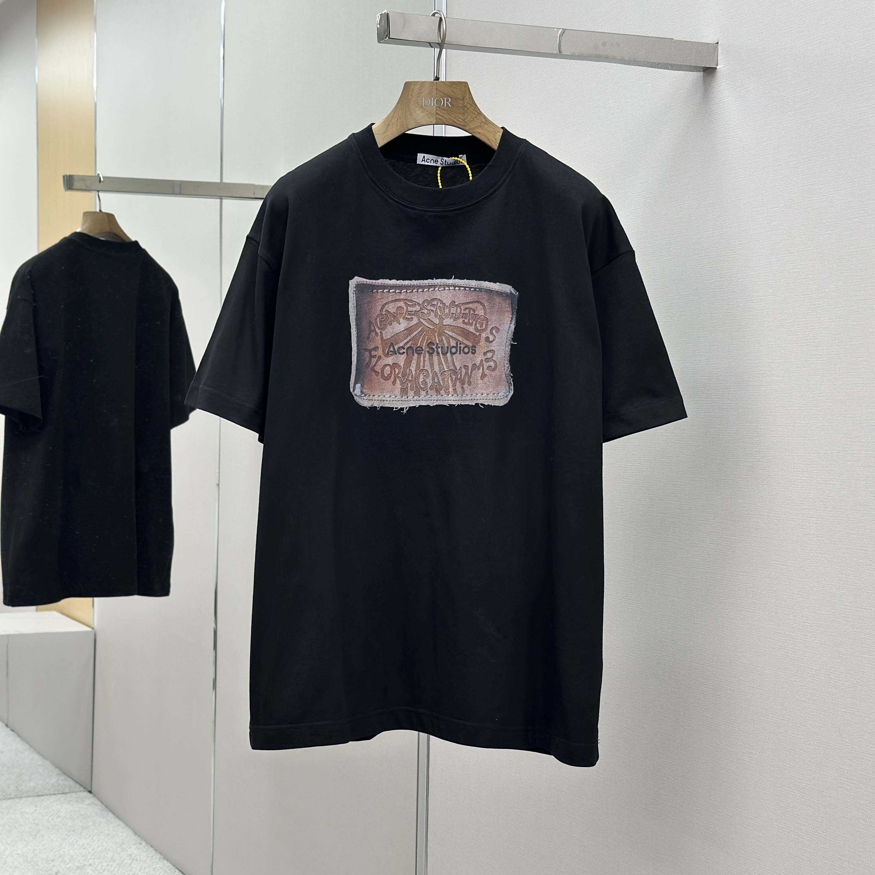 Acne Studios Logo T-shirt-Faded black - DopestKickz