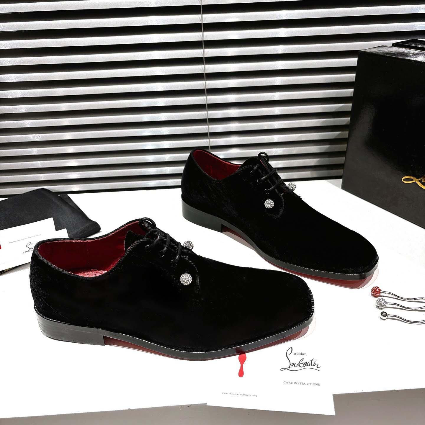 Christian Louboutin Chambeliss Night Strass Derbies - Velvet - DopestKickz