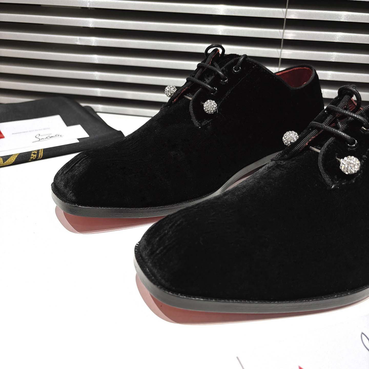 Christian Louboutin Chambeliss Night Strass Derbies - Velvet - DopestKickz