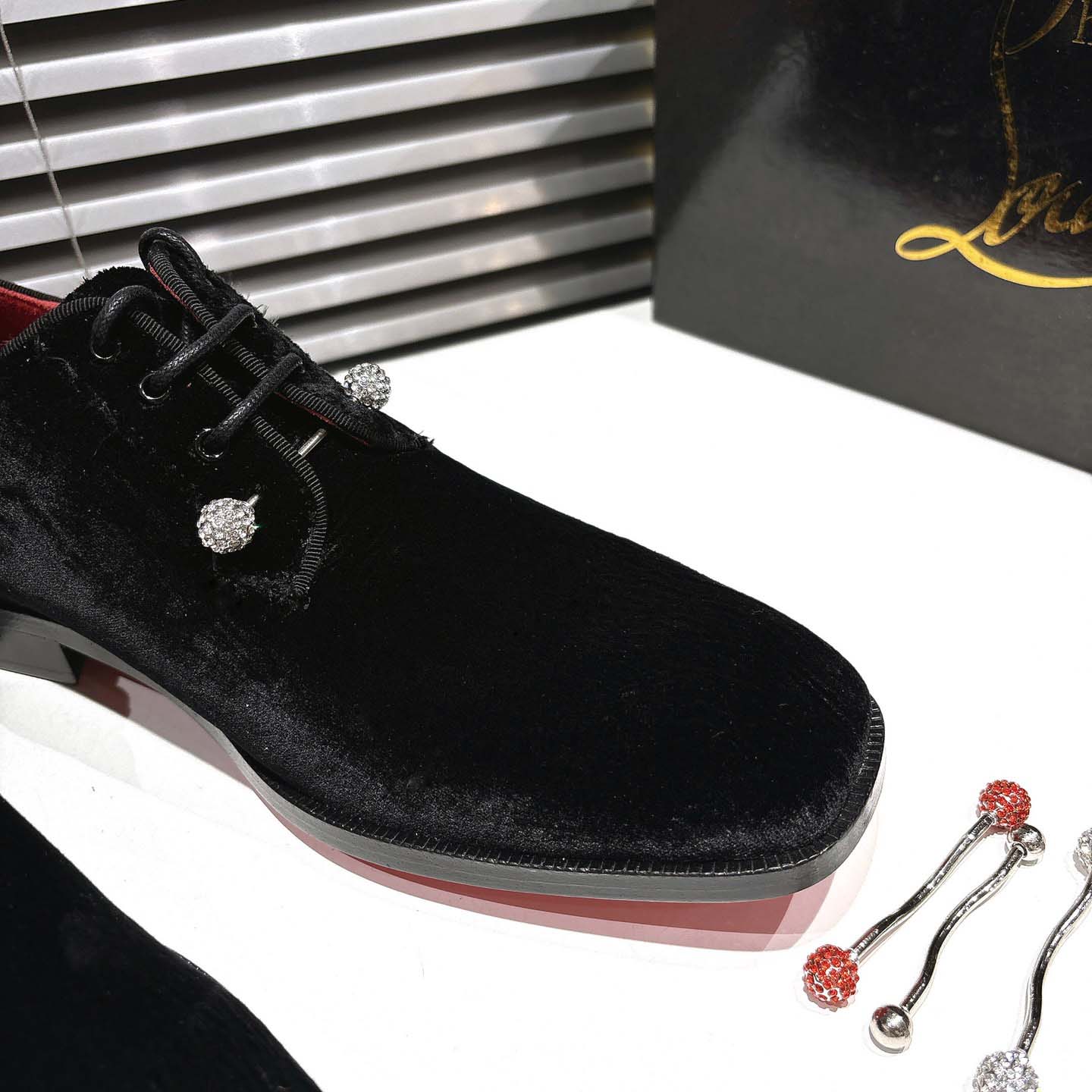 Christian Louboutin Chambeliss Night Strass Derbies - Velvet - DopestKickz