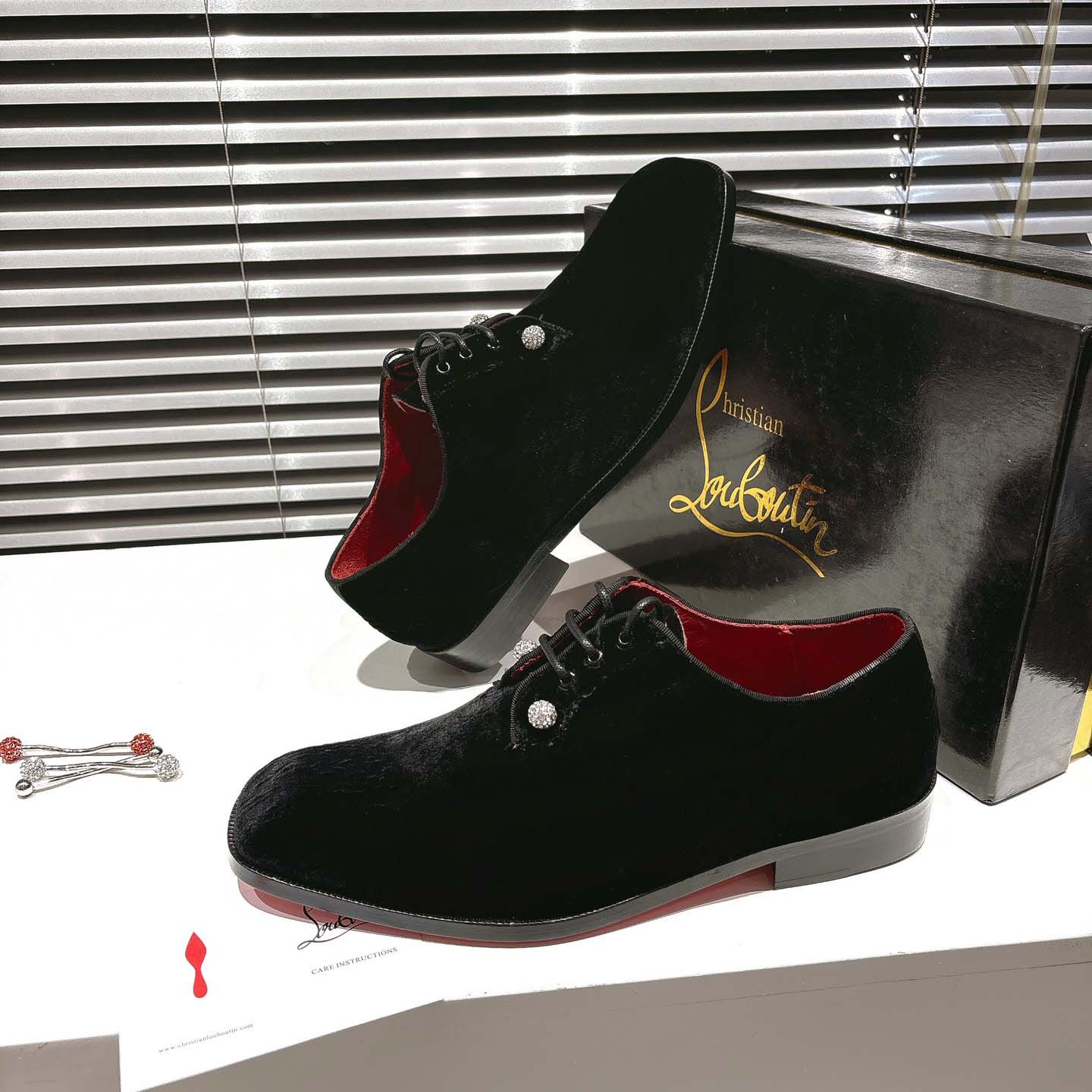 Christian Louboutin Chambeliss Night Strass Derbies - Velvet - DopestKickz