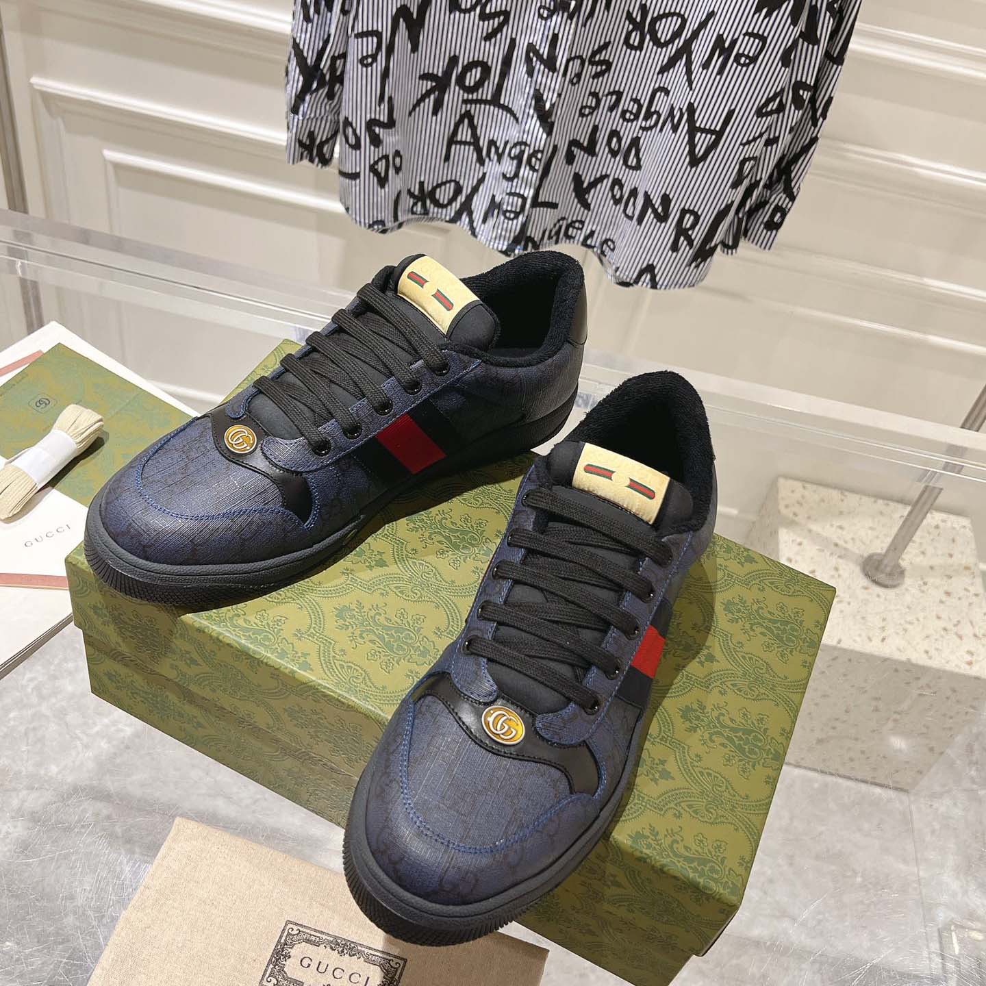 Gucci Screener 'GG Supreme - Dark Blue Red' - DopestKickz