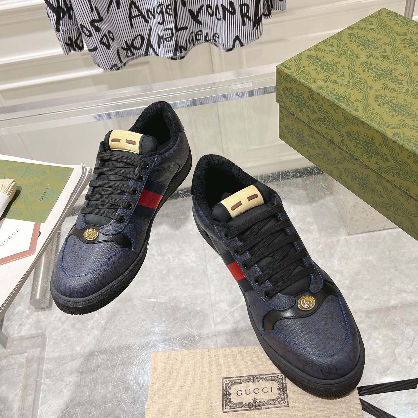 Gucci Screener 'GG Supreme - Dark Blue Red' - DopestKickz