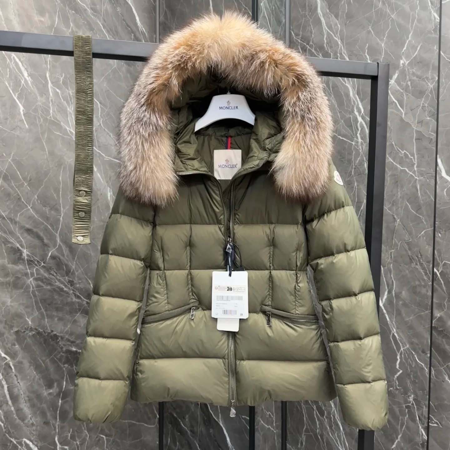Moncler Belted Puffer Jacket With A Fur-trimmed Hood - DopestKickz