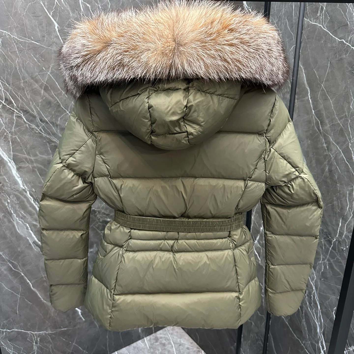 Moncler Belted Puffer Jacket With A Fur-trimmed Hood - DopestKickz