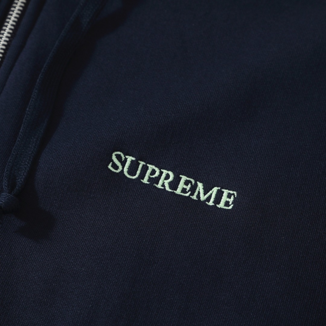 Supreme Idgaf Zip Up Hooded Sweatshirt 'Blue' - DopestKickz