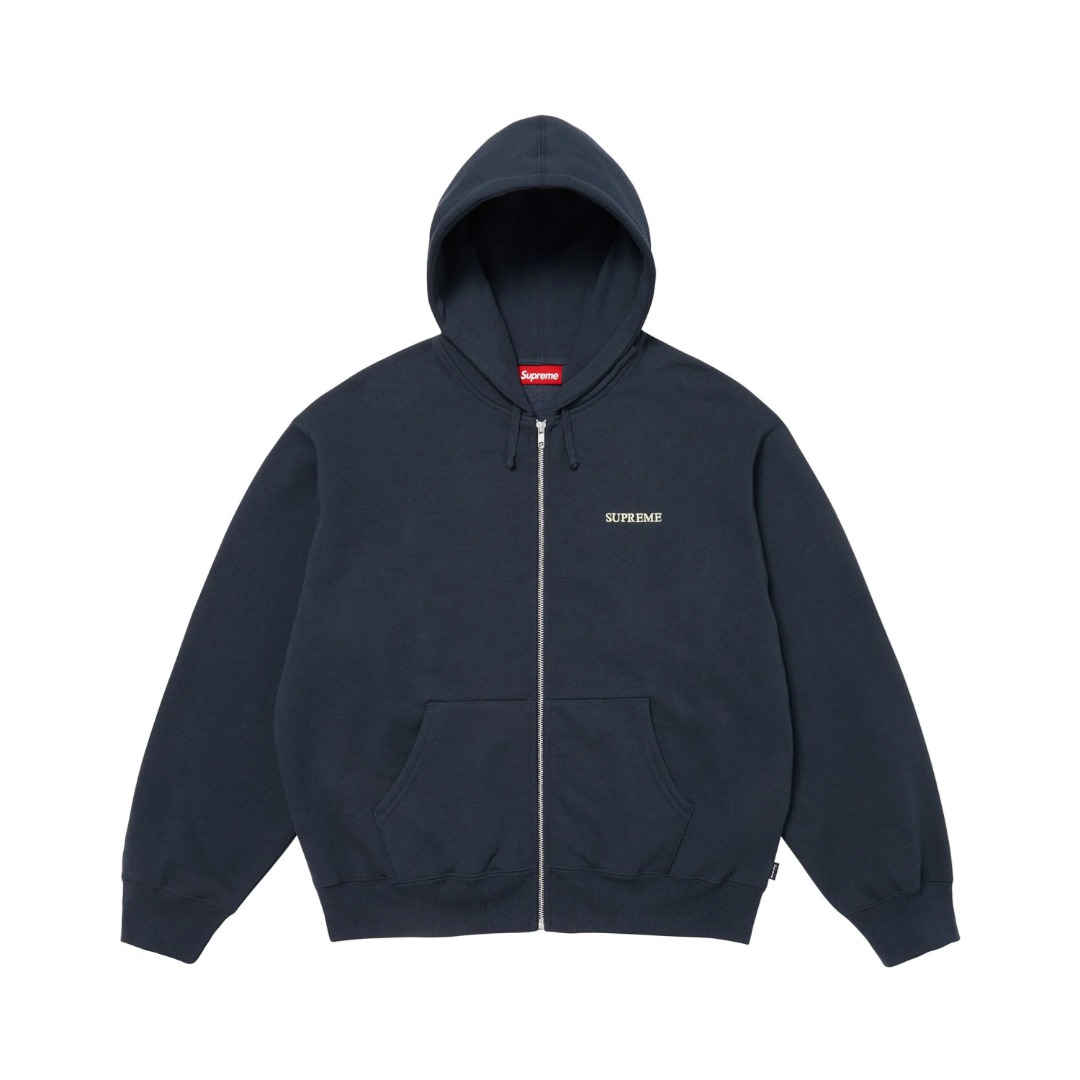 Supreme Idgaf Zip Up Hooded Sweatshirt 'Blue' - DopestKickz