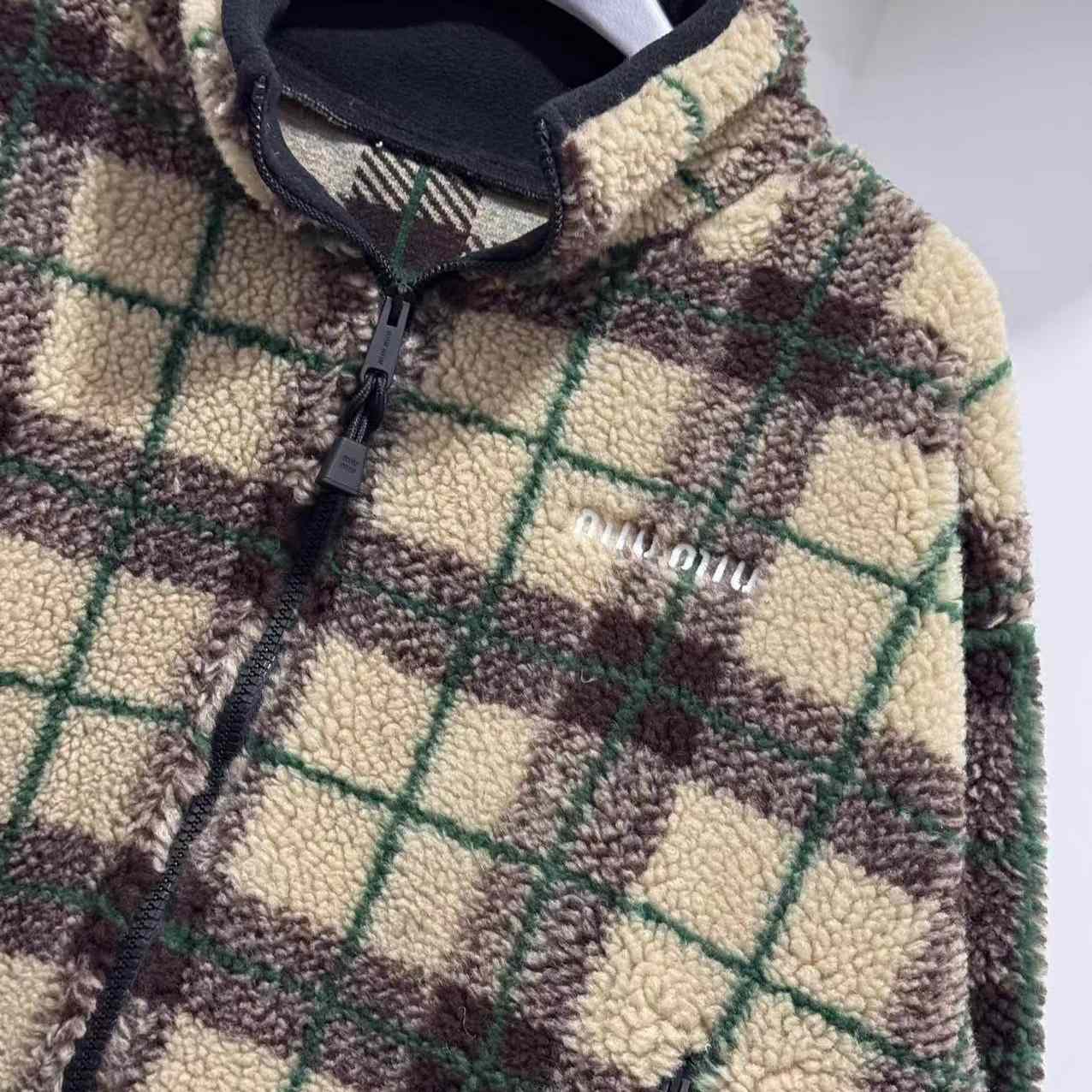 Gucci Checked Teddy Jacket With Zipper - DopestKickz