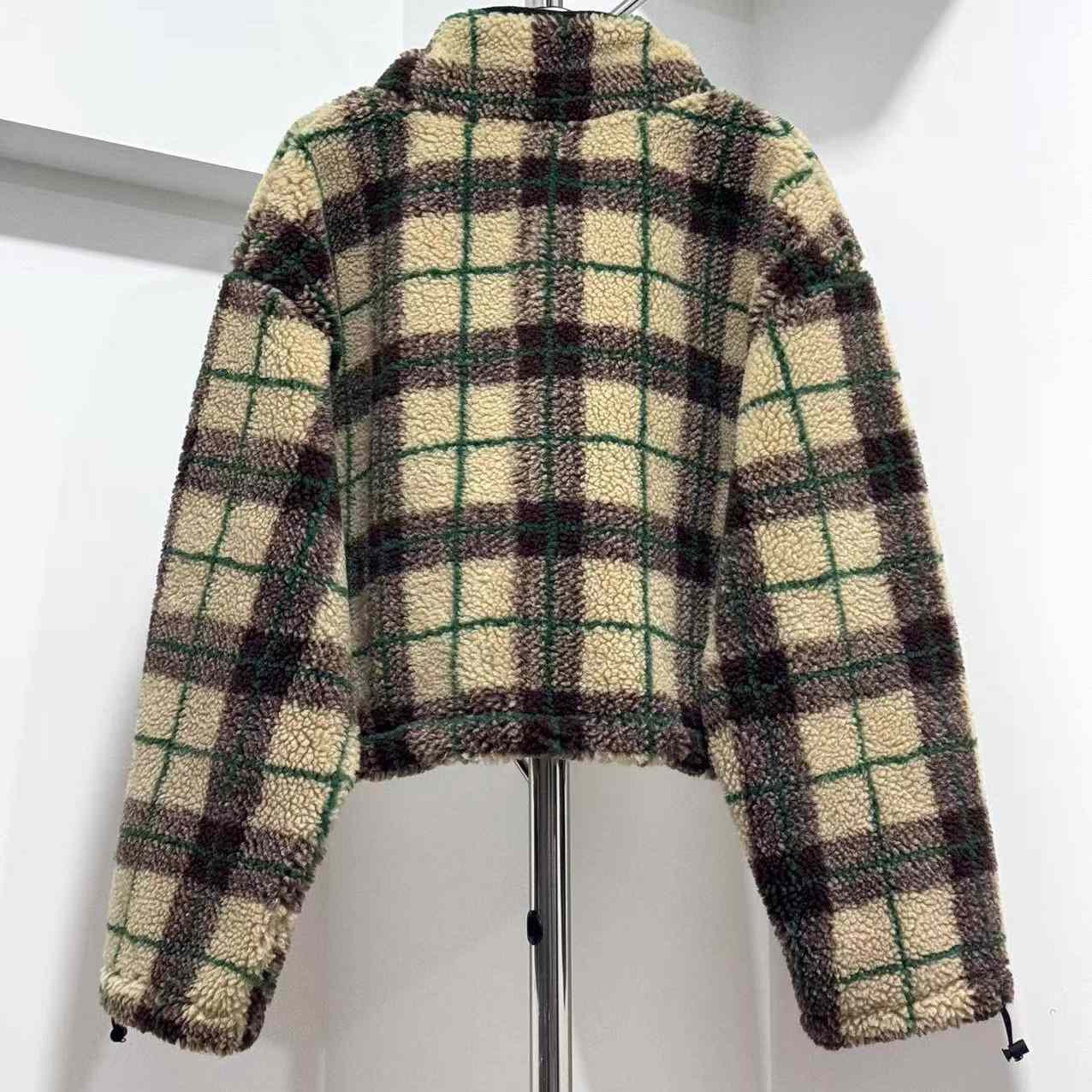 Gucci Checked Teddy Jacket With Zipper - DopestKickz