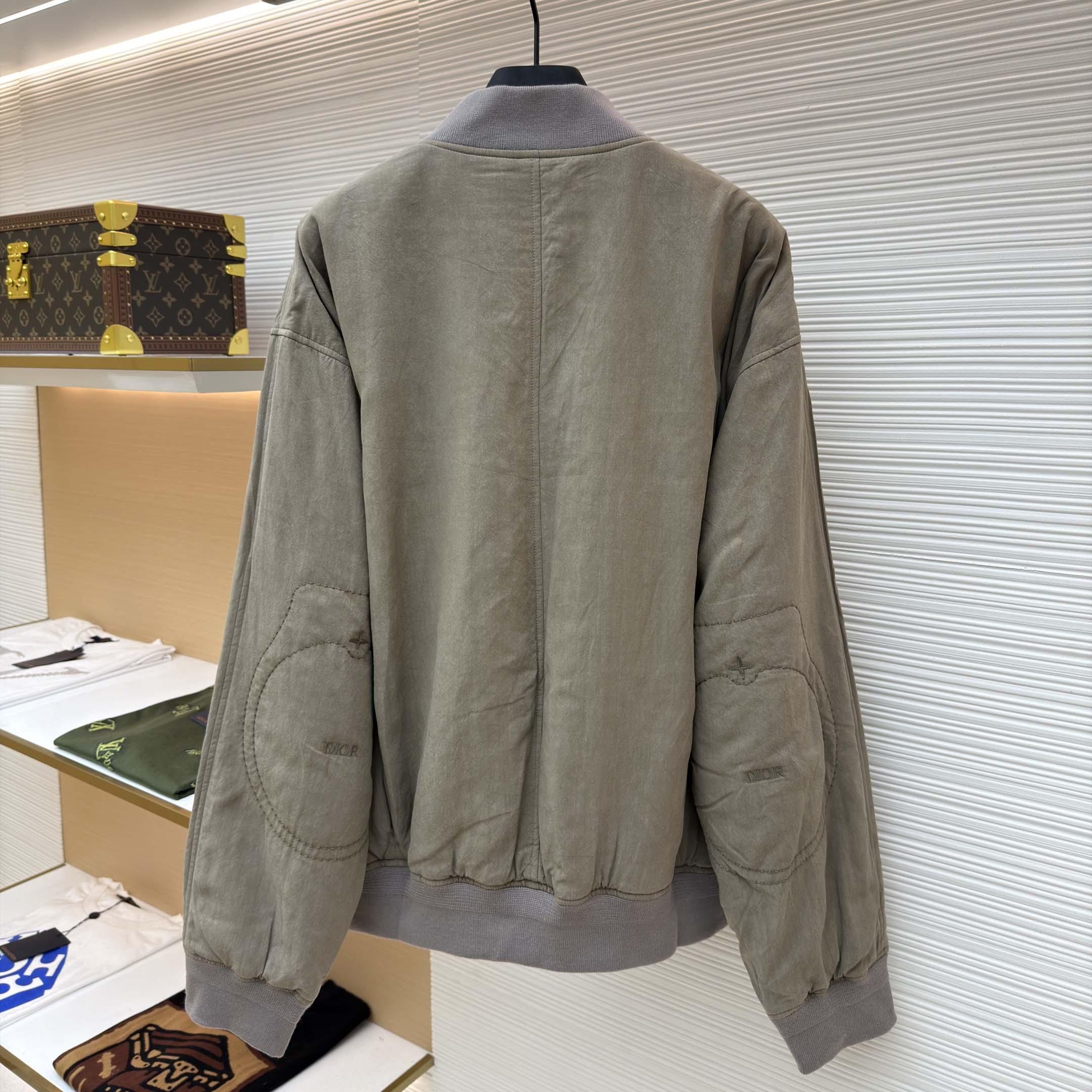 Dior x Stone Island Habotai Silk Blend Bomber Jacket Black  - DopestKickz