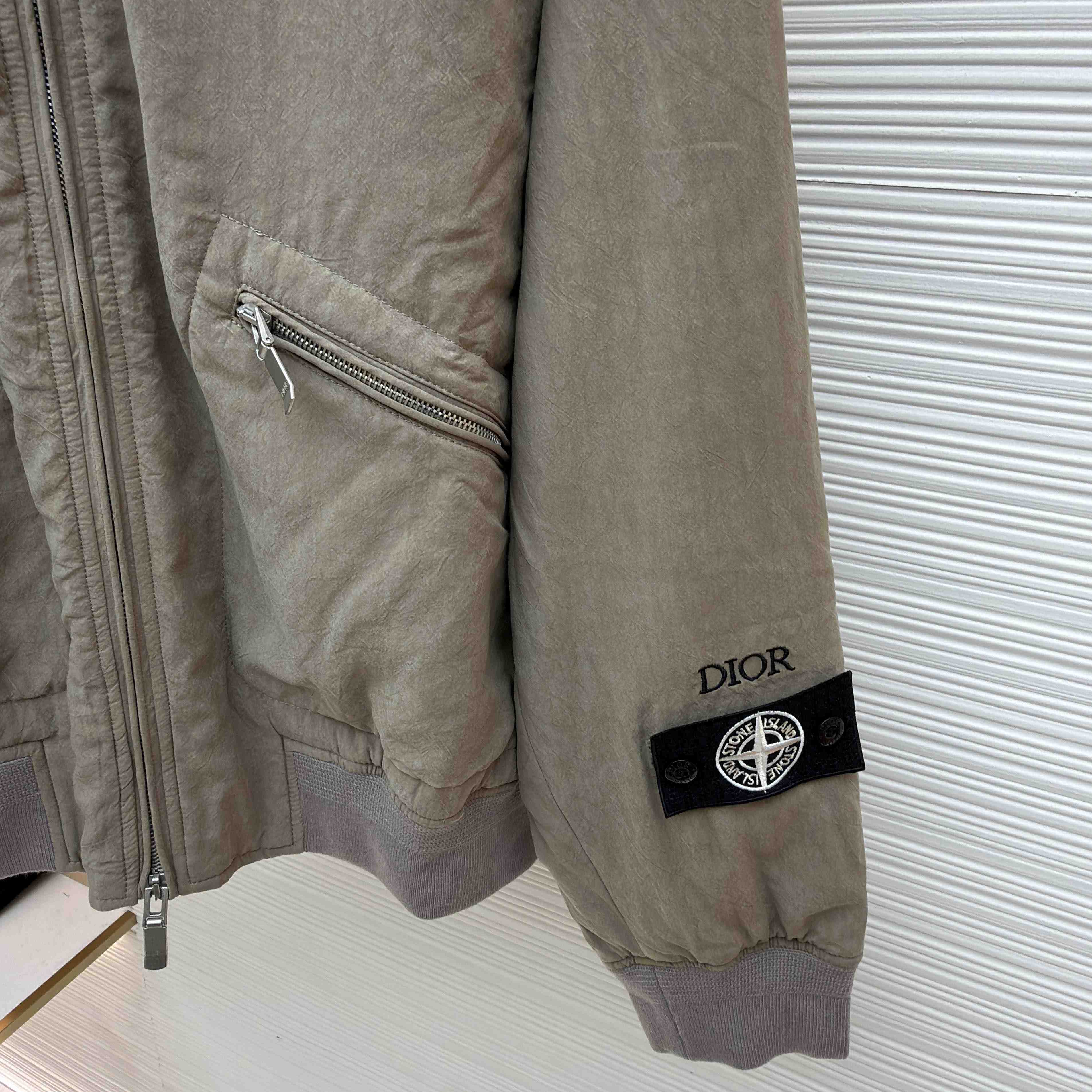 Dior x Stone Island Habotai Silk Blend Bomber Jacket Black  - DopestKickz