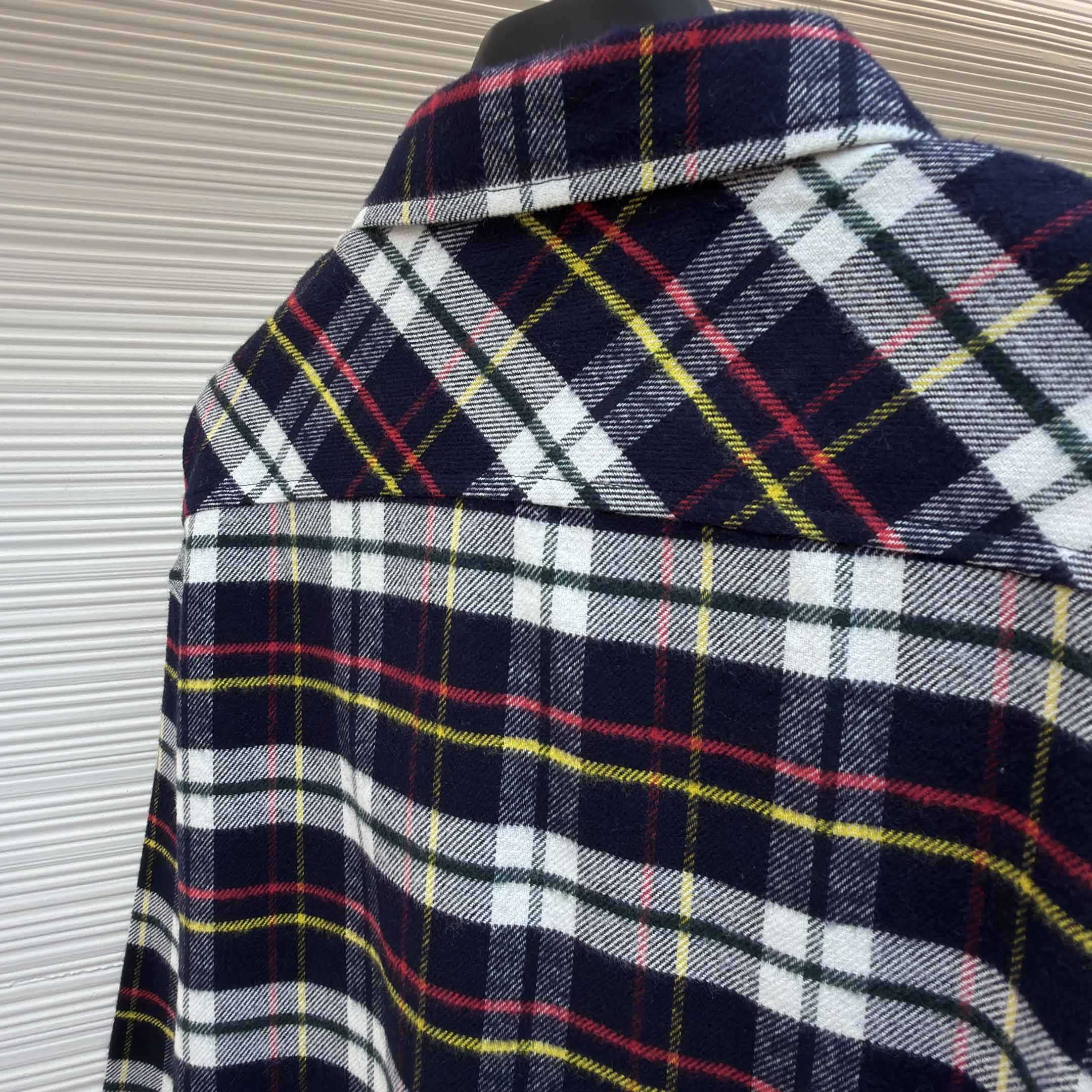 Celine Relaxed Shirt In Brushed Checked Wool - DopestKickz