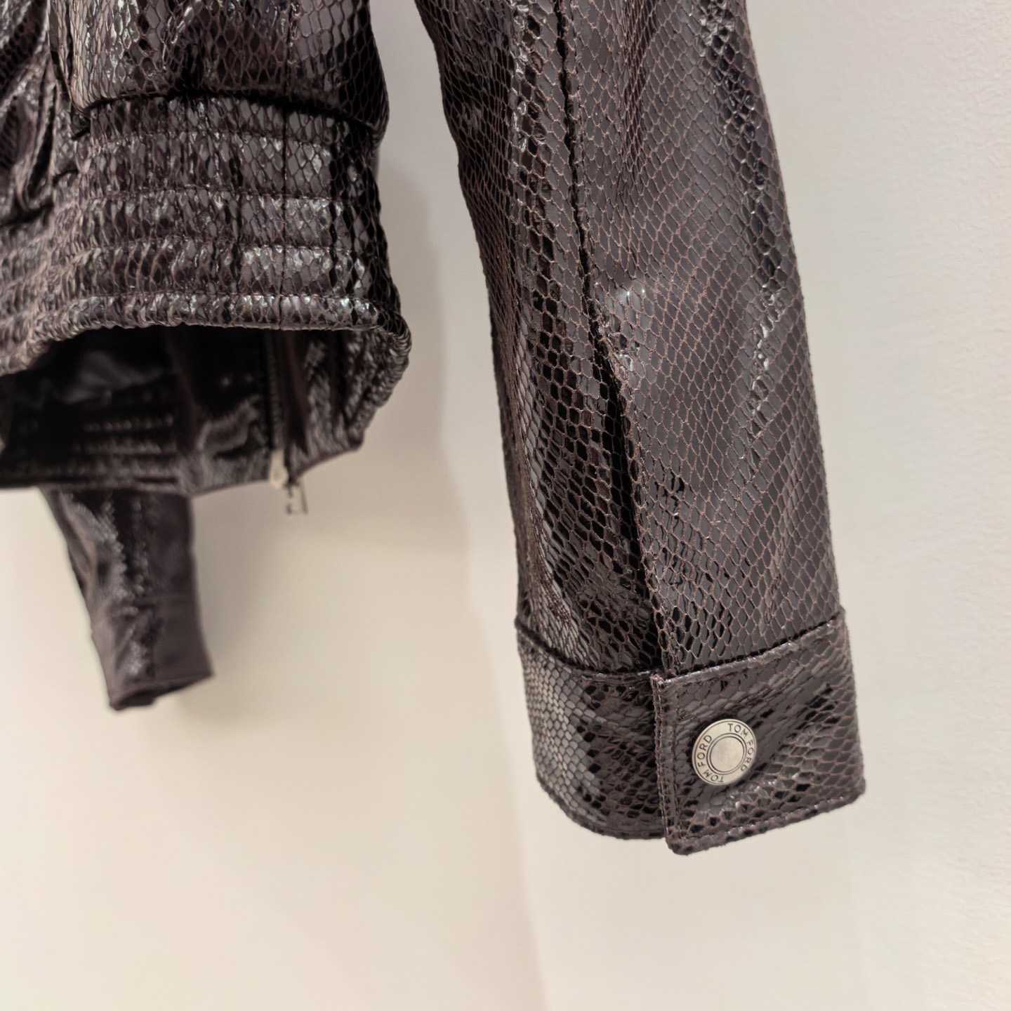 Tom Ford men's Python-effect Leather Jacket - DopestKickz