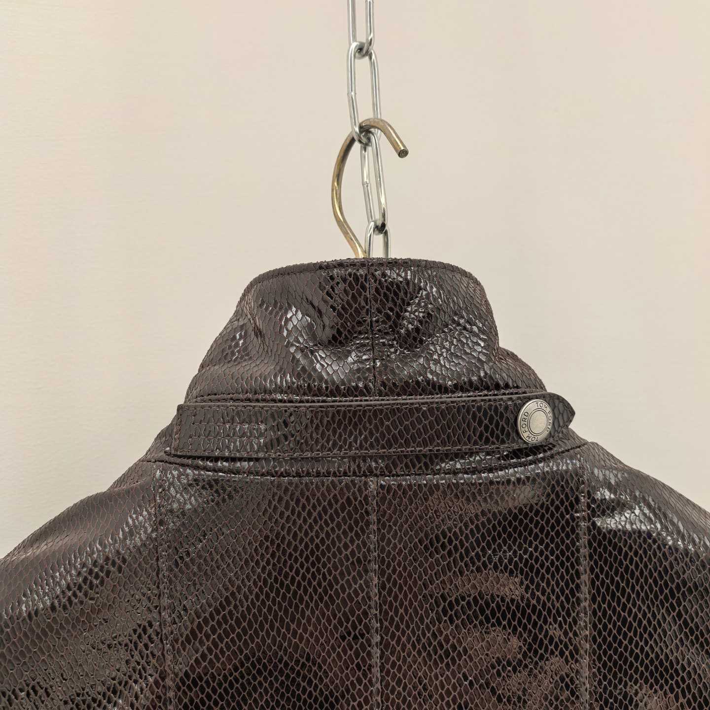 Tom Ford men's Python-effect Leather Jacket - DopestKickz