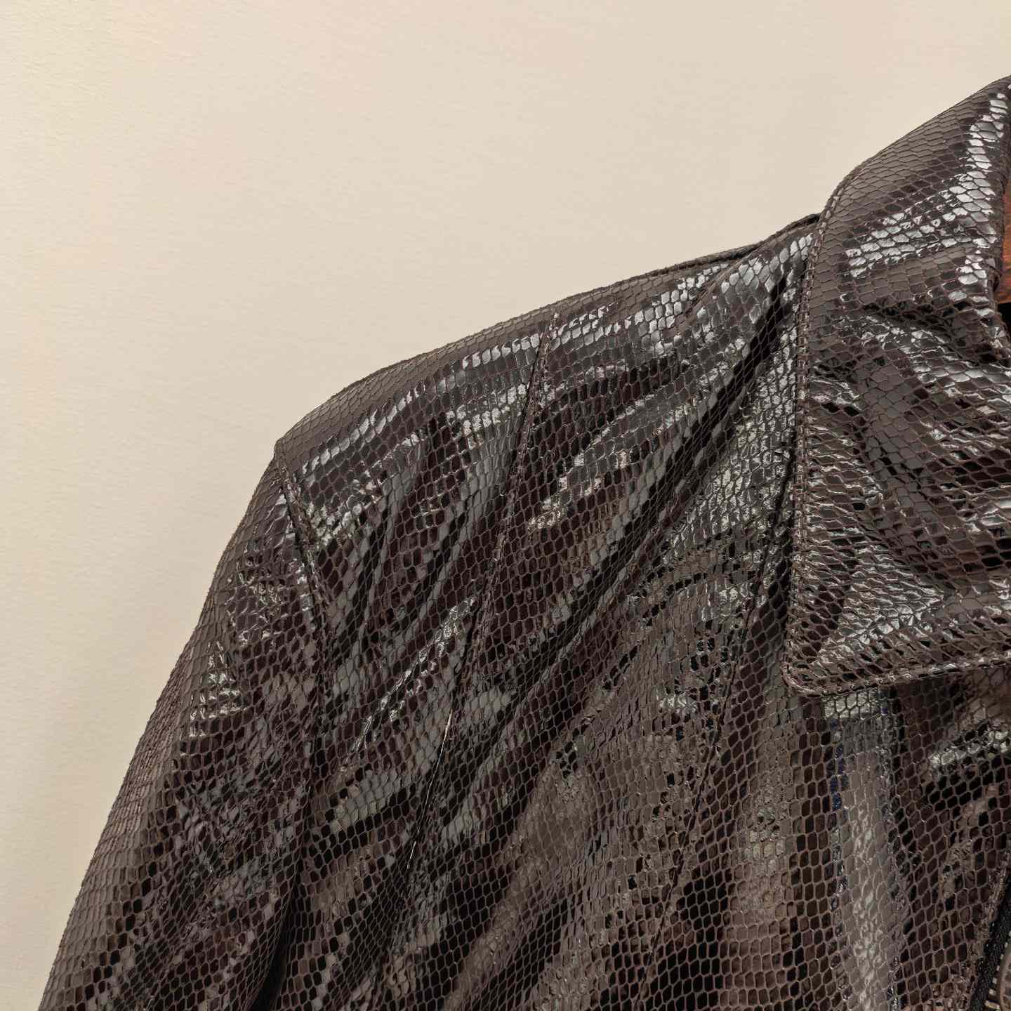 Tom Ford men's Python-effect Leather Jacket - DopestKickz