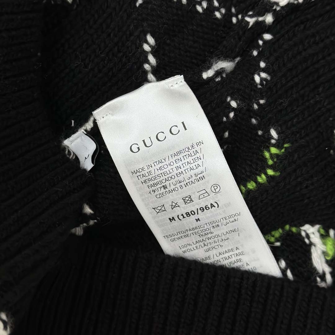 Gucci Wool Jacquard Zip Jacket With Intarsia - DopestKickz
