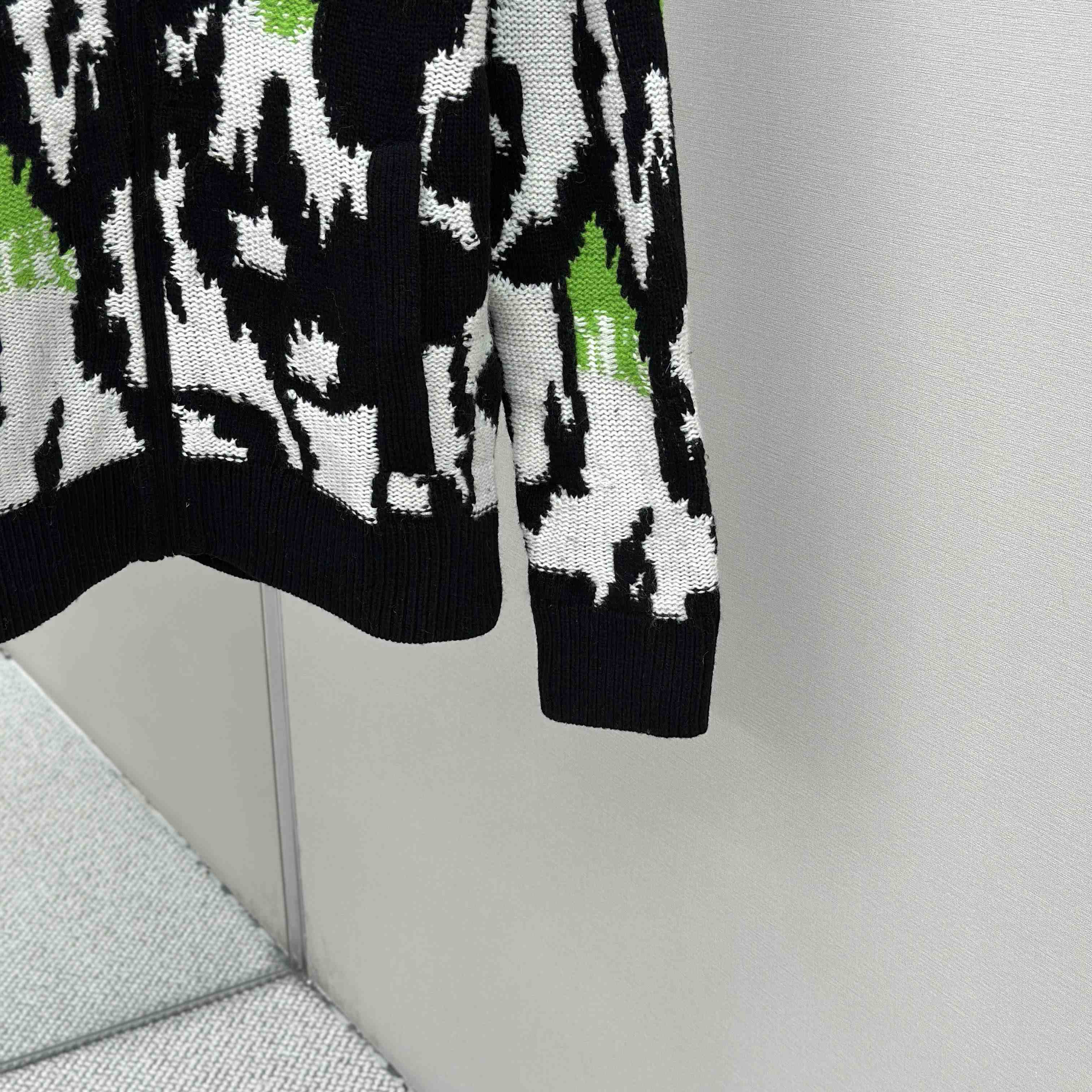 Gucci Wool Jacquard Zip Jacket With Intarsia - DopestKickz