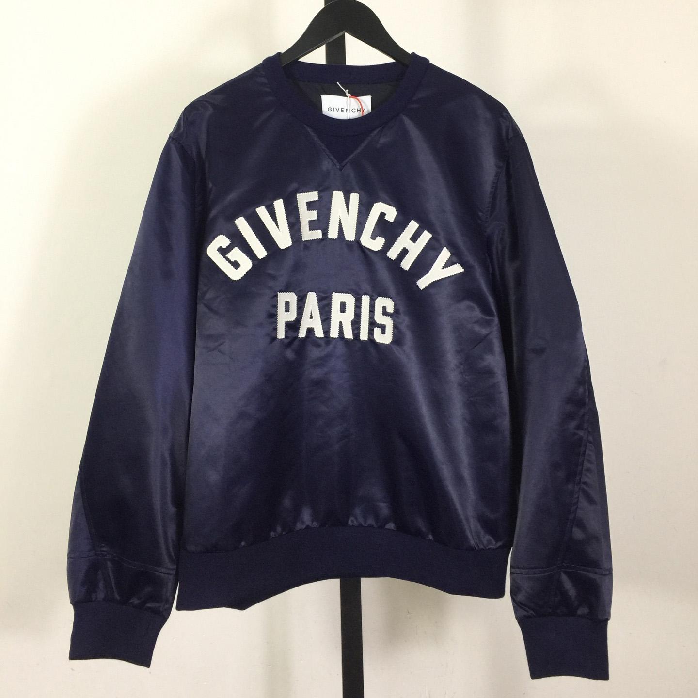 Givenchy Sweatshirt In Satin With GIVENCHY Paris Embroidery - DopestKickz